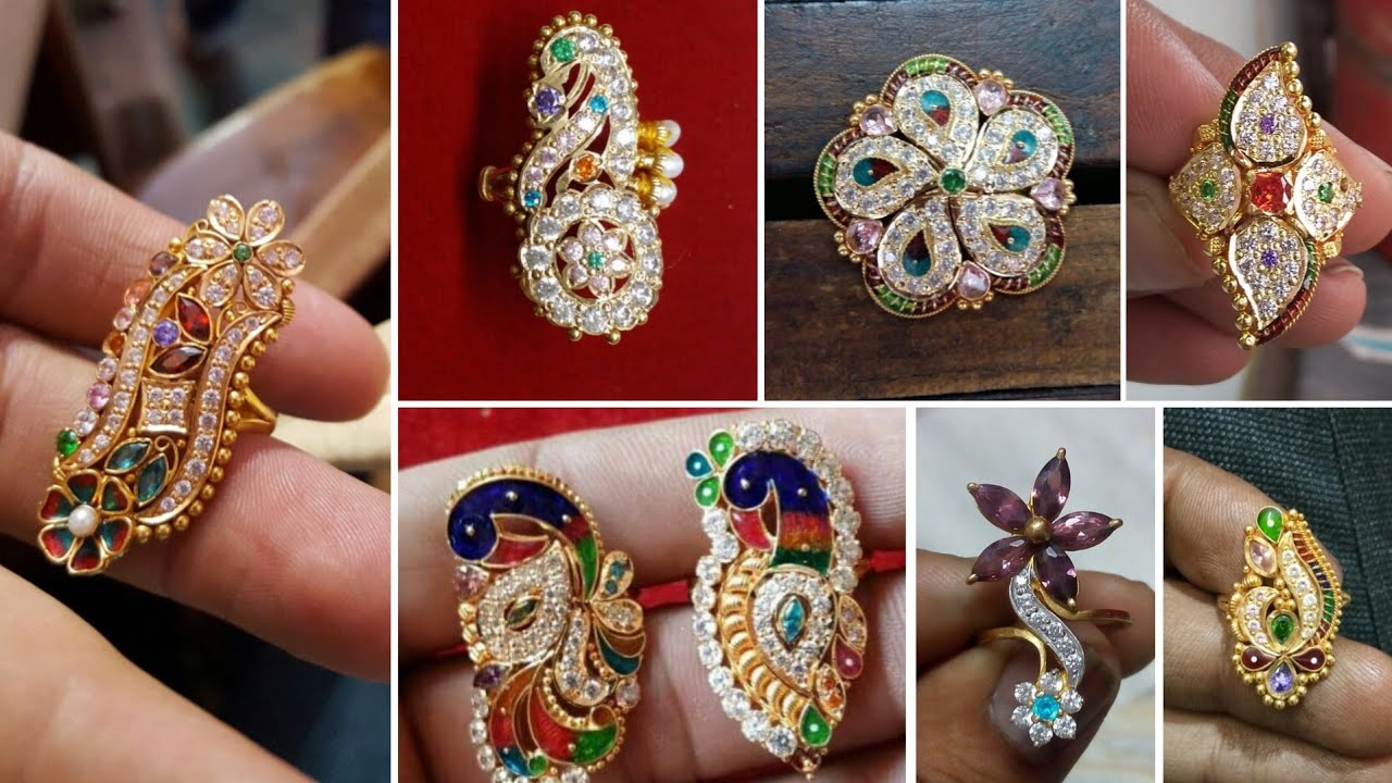 Rajasthani Jewellery Design Catalogue| Engagement rings | Diamond rings |  Wedding rings | Anguthi - YouTube